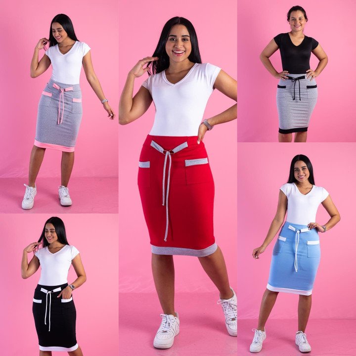 Falda Deportiva Con Cinturon Tela Burda