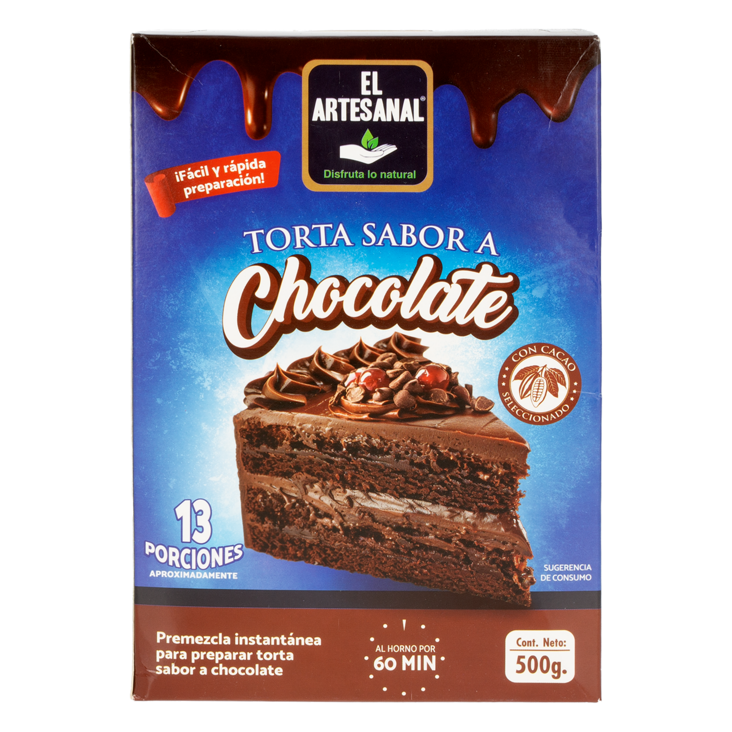 Torta sabor a chocolate El Artesanal 