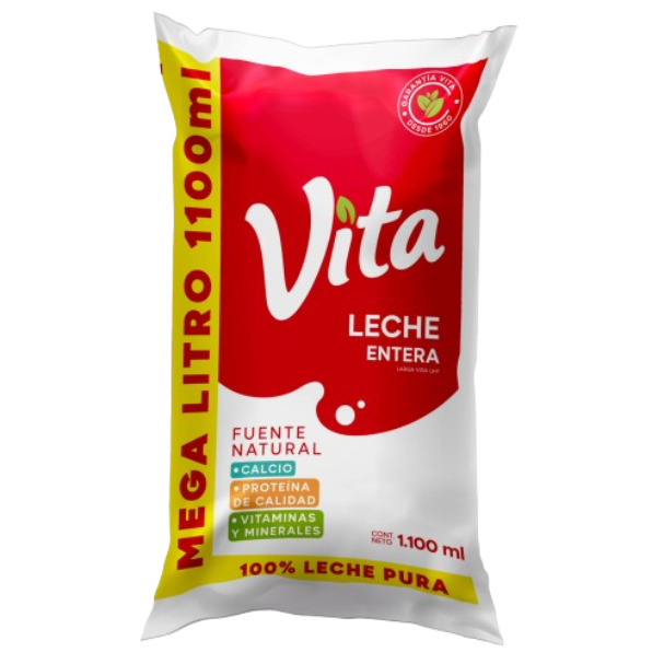 Leche Entera Megalitro En Funda VITA 1 100 Ml