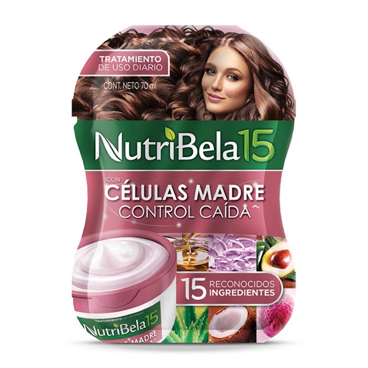 nutribela 15 con celulas madre control caida 27 ml