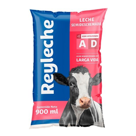 Funda Leche Semidescremada Reyleche 900 Ml ...
