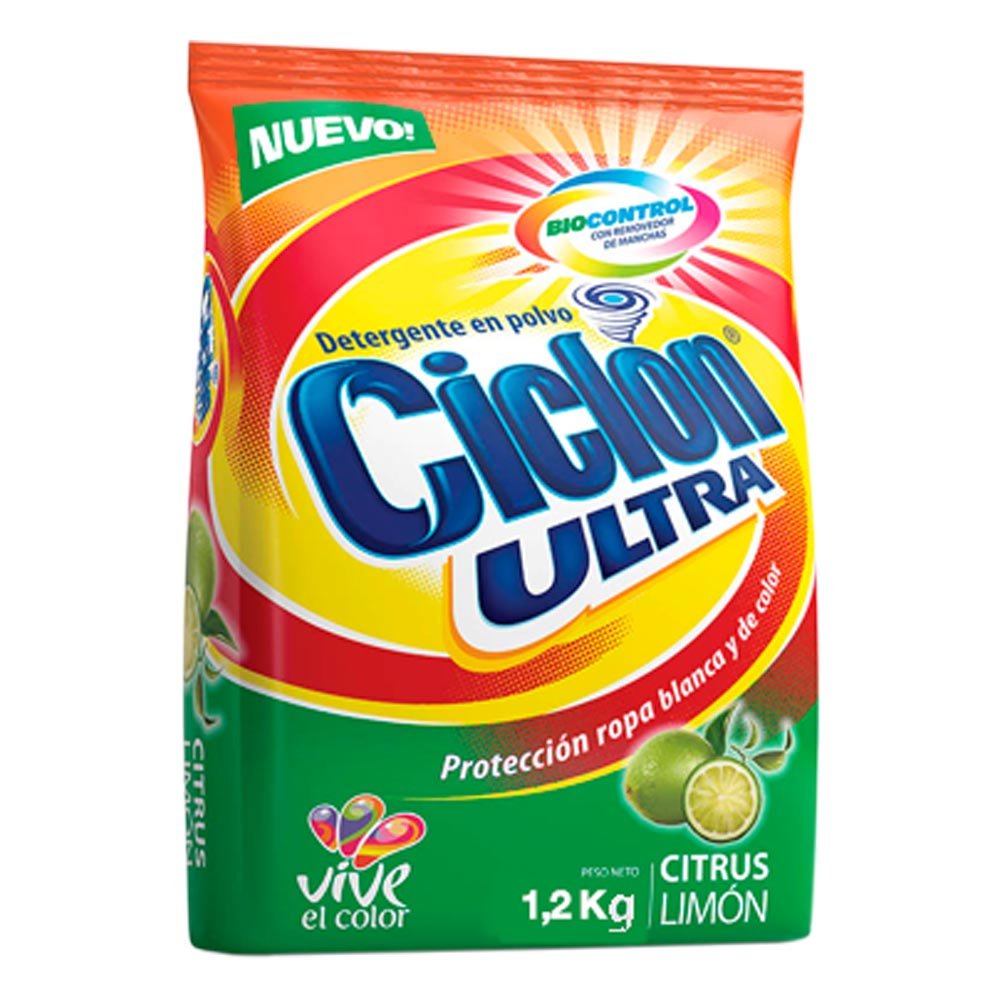 DETERGENTE CICLON CITRUS LIMON 1.2 KG