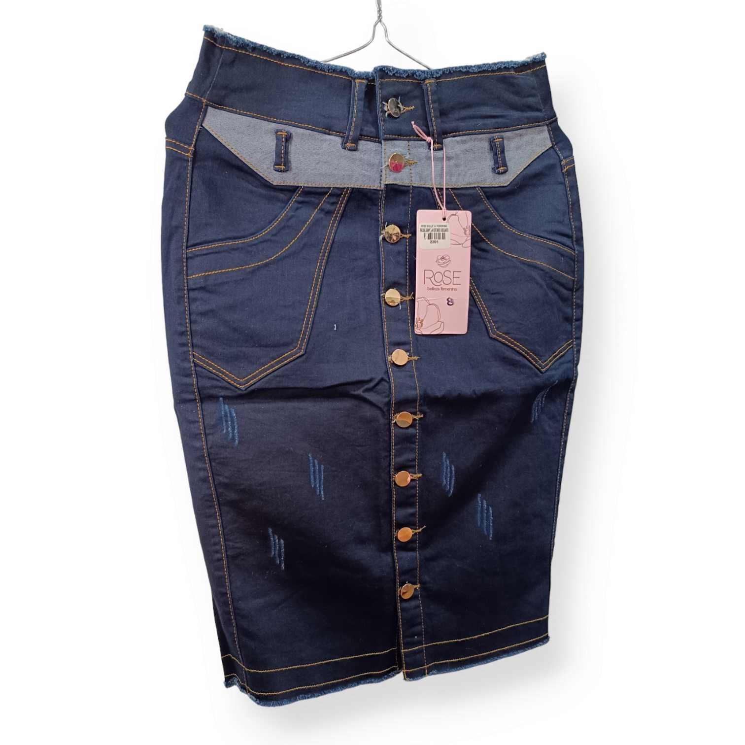 Falda JEANS 3/4 botones adelante