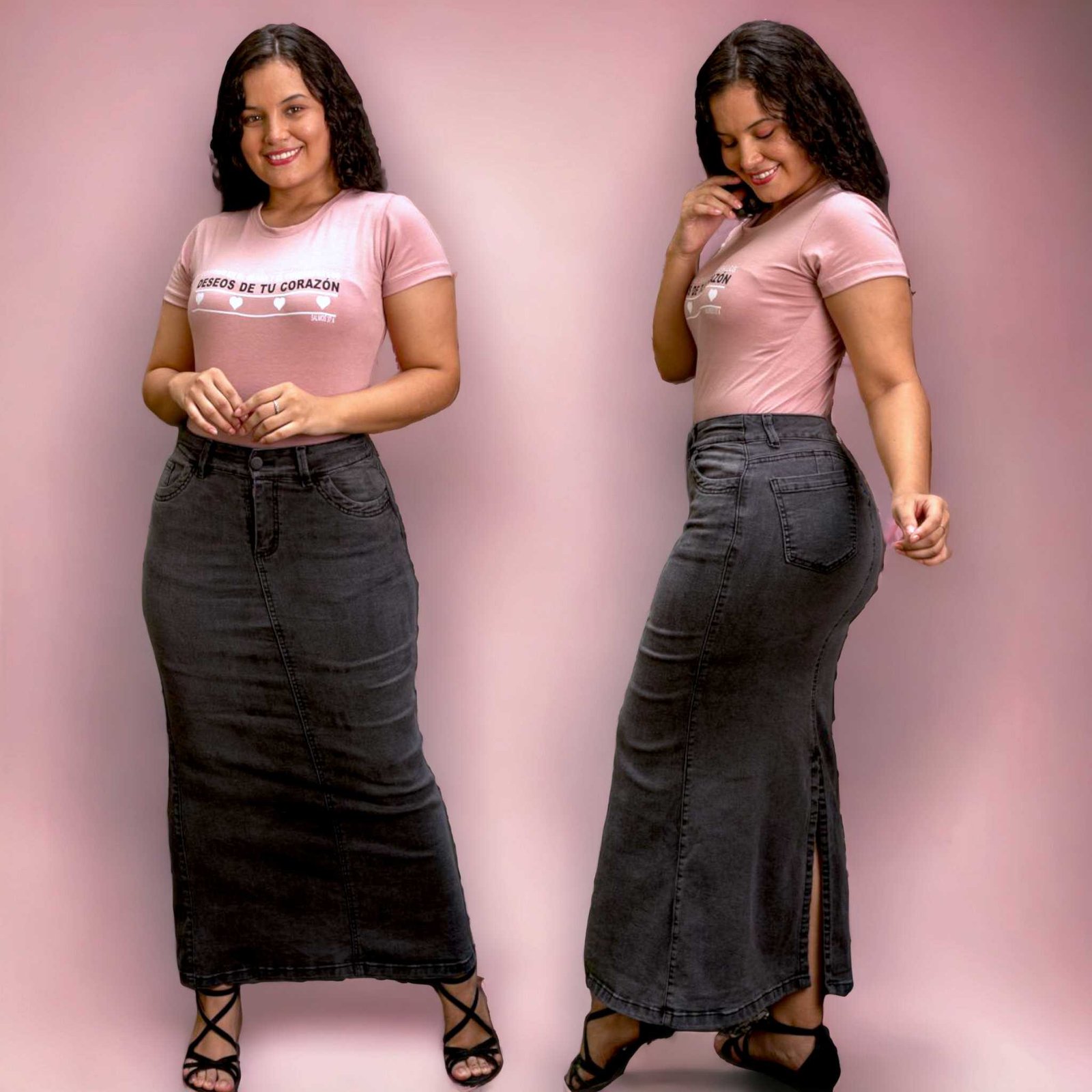 Falda Jean larga clásica