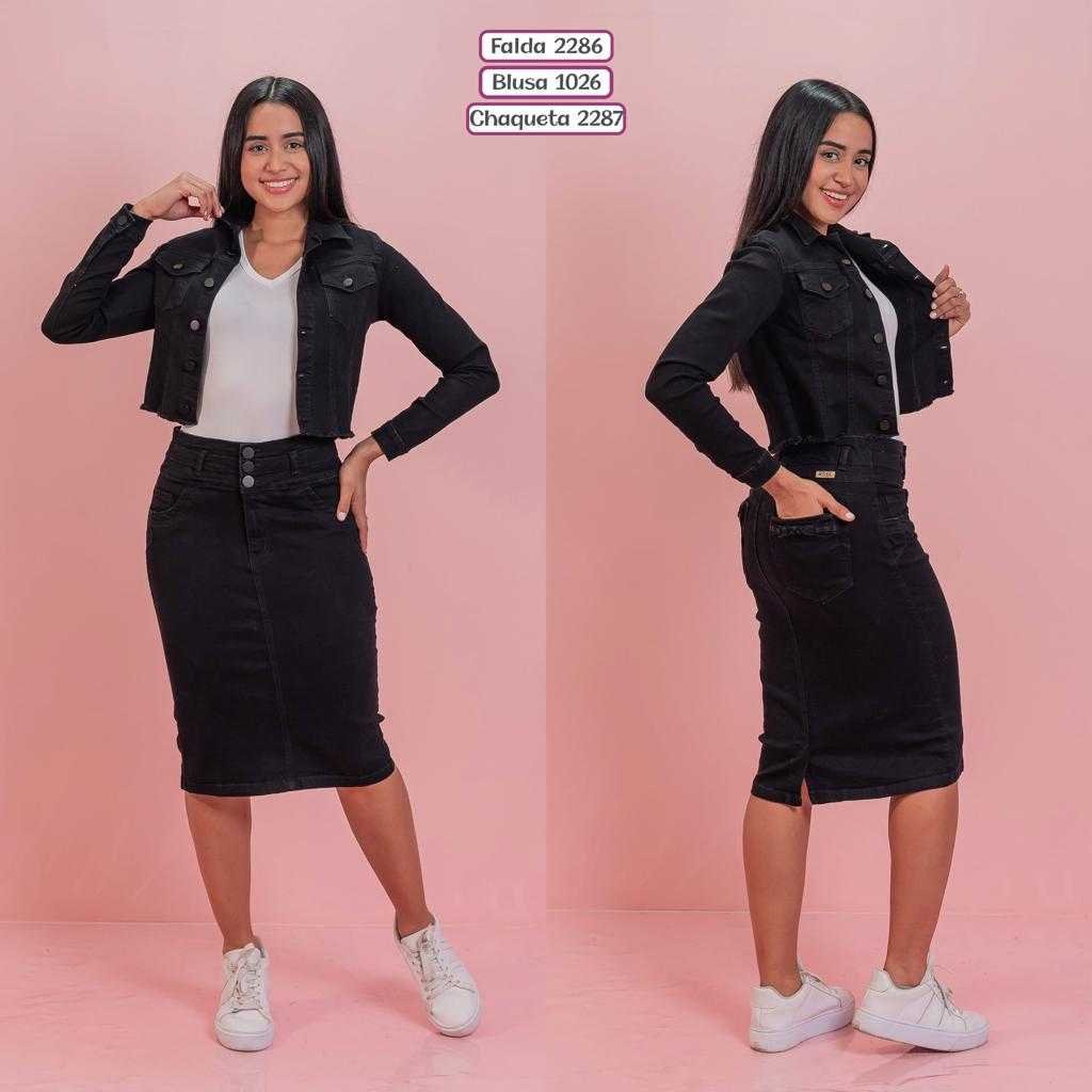 Falda Jean 3/4 Clásica