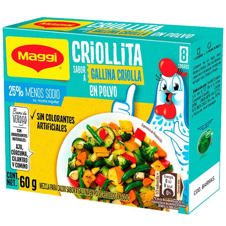 MAGGI CRIOLLITA EN POLVO 60G UNIDAD 